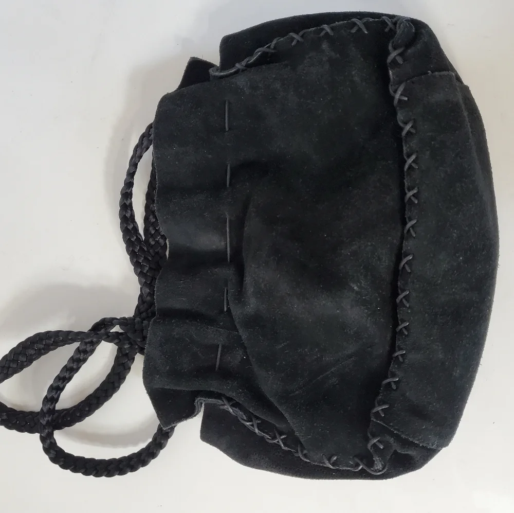 Sigrid Olsen Black Suede Lace-Up Hobo Bag - Picture 2 of 6